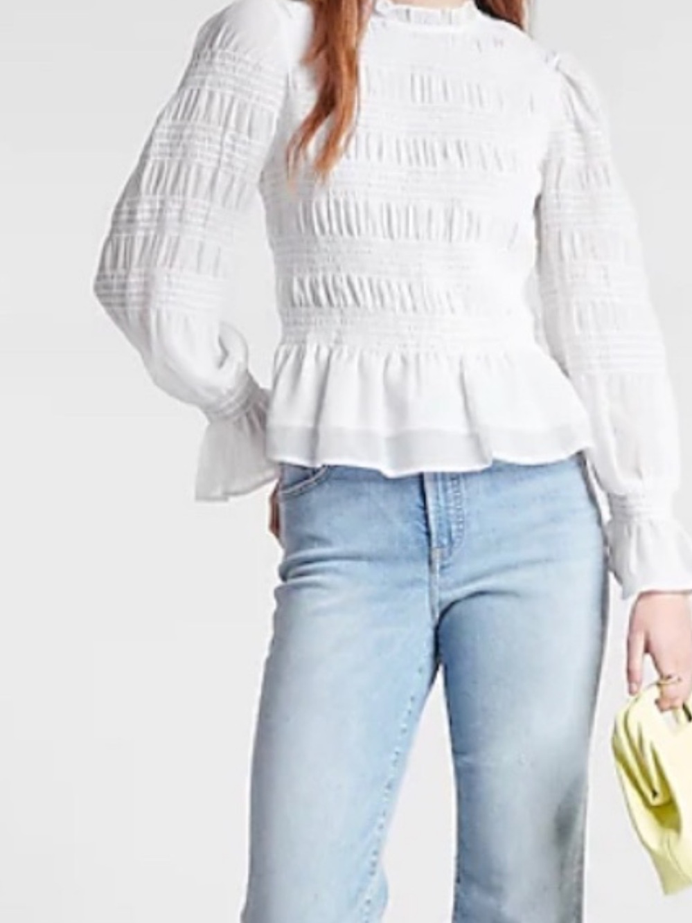 Express White Peplum Blouse